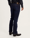 Back view of Men's Premium Relaxed Jeans - Dark on model