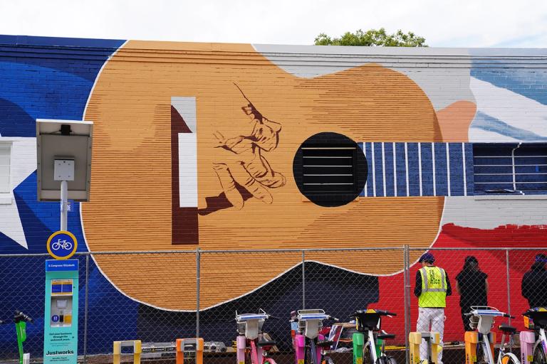 mural of a guitar 