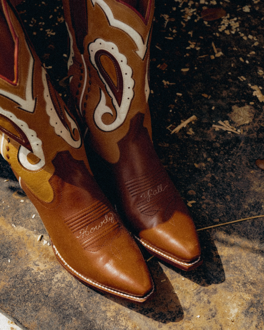 View of The Sadie Vintage - Brown Multi Cowhide