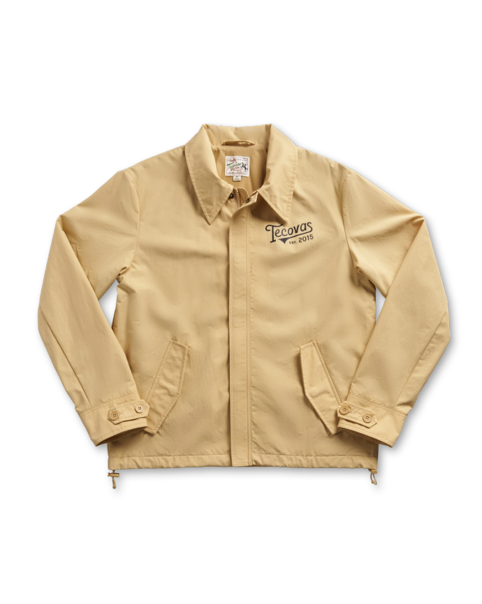 Front view of Men's Coaches Jacket - Khaki on plain background