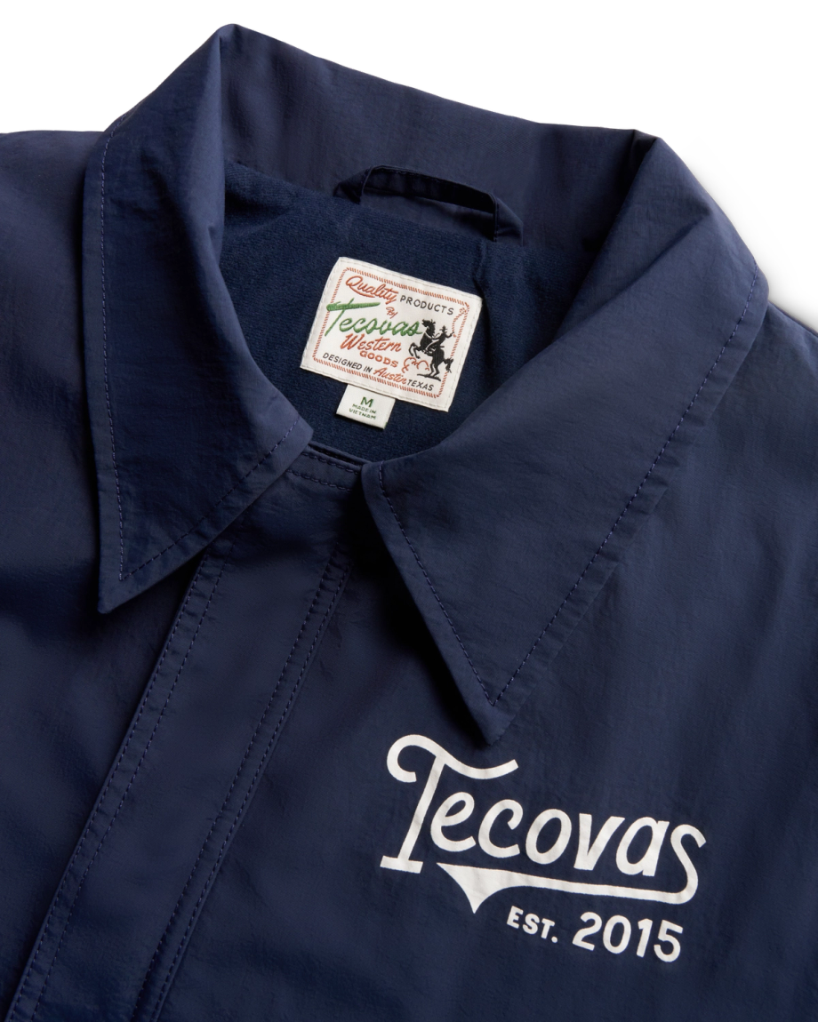 Closeup detail view of Men's Coaches Jacket - Navy