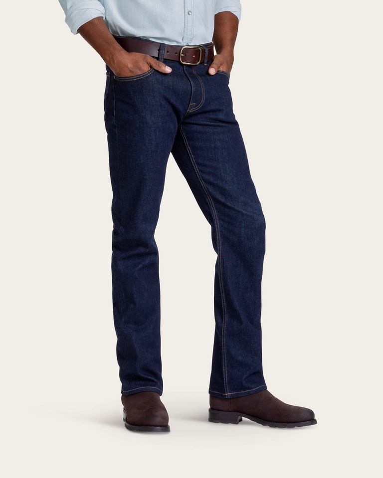 Men's Straight Western Jeans - Dark