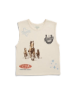 Front view of Women's Muscle Tank - Bone on plain background