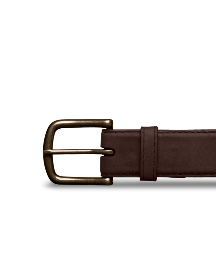 Front view of Men's Goat Belt II - Cafe on plain background