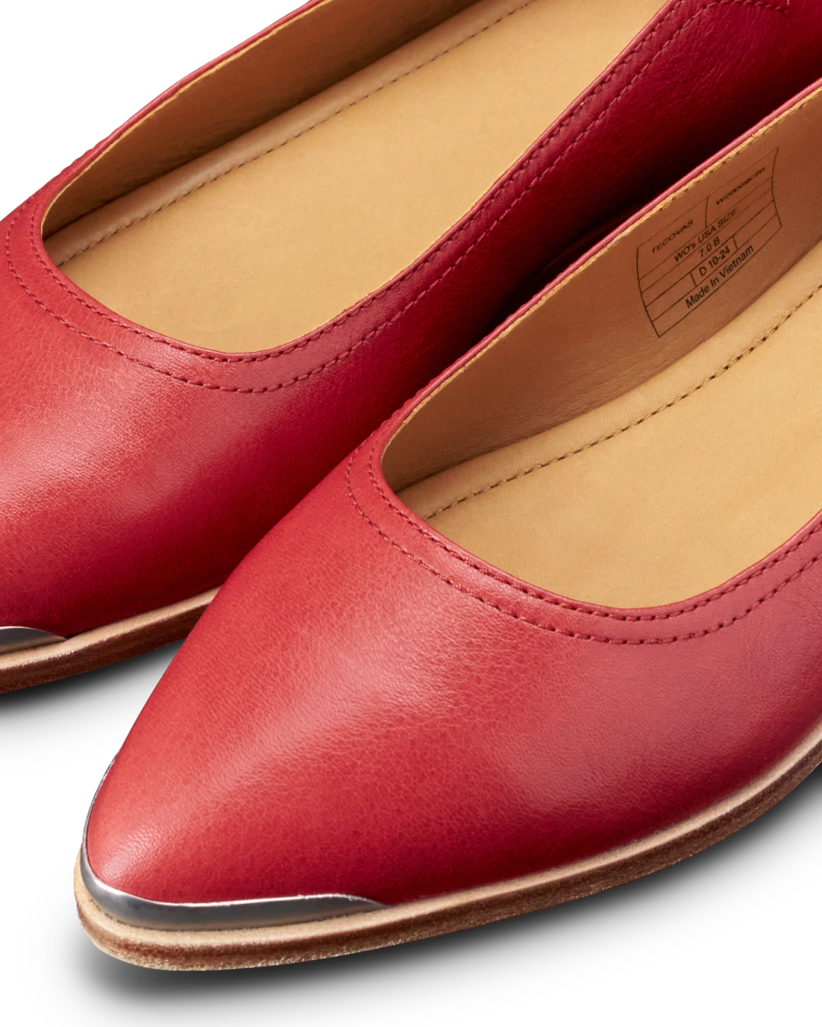 Closeup view of The Misty - Crimson Cowhide