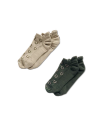 Quarterfront view of Horseshoe Ankle Sock (2-Pack) - Green / Sand on plain background