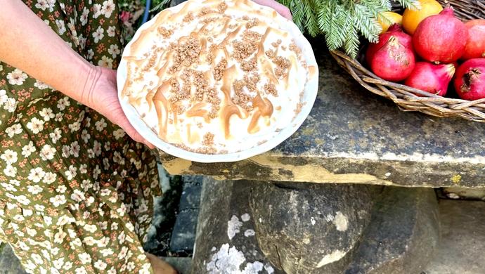 Image of a Peanut Butter Pie with a Chocolate Graham Cracker Crust