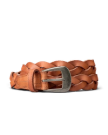 Front view of Women's Braided Belt - Tan on plain background