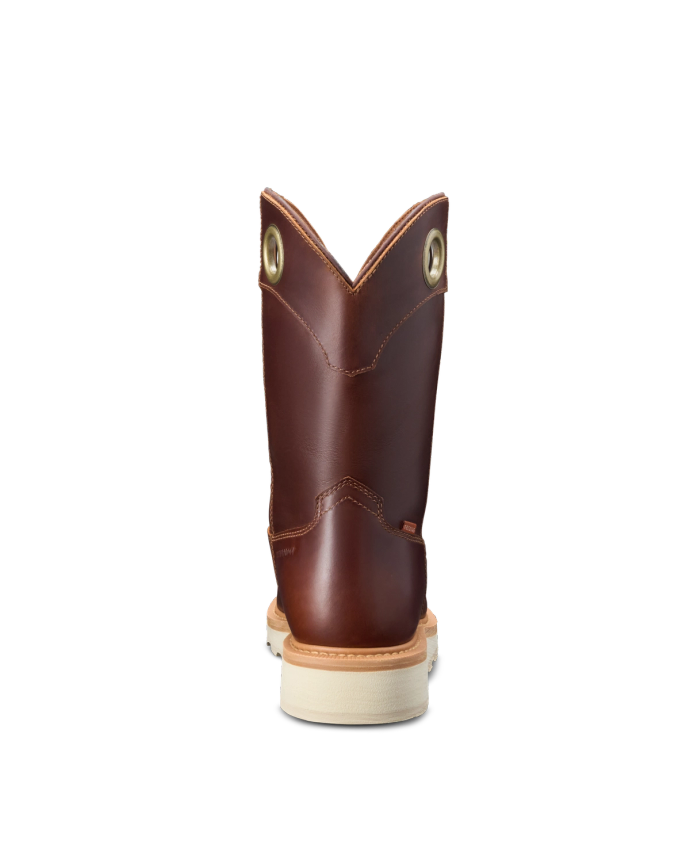 Toe view of LongHaul Waterproof Roper Composite Toe Work Boot - Maple on plain background