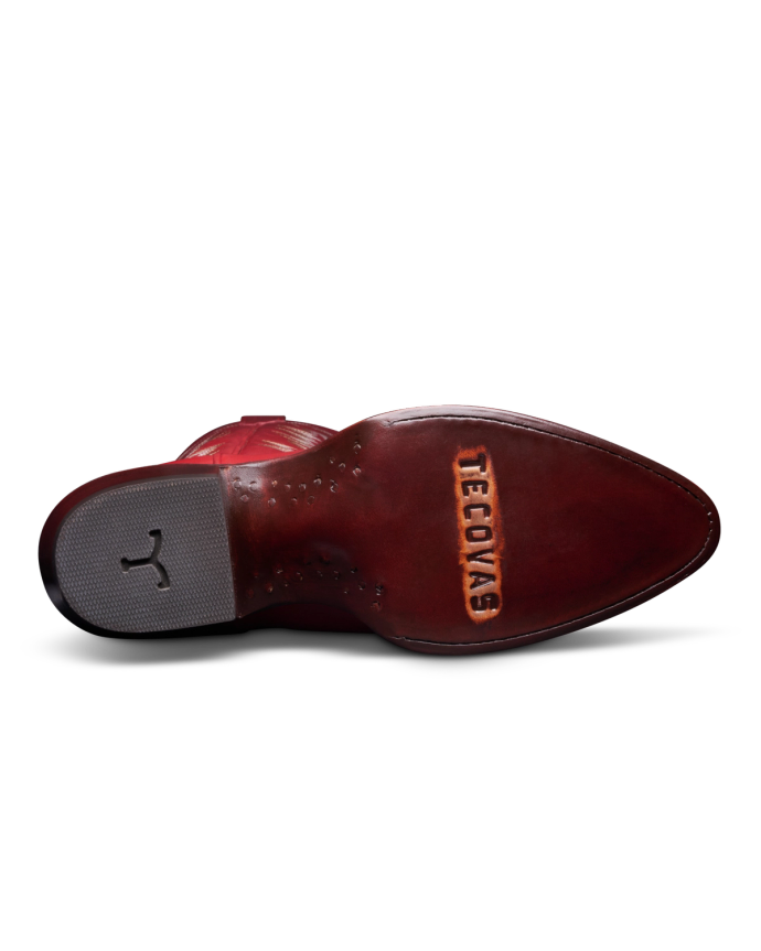 Sole view of The Abby - Crimson on plain background