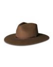 Quarterfront view of The Belle Wool Cowgirl Hat - Medium Brown on plain background