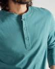 Closeup view of Men's Henley  LS - Hydro
