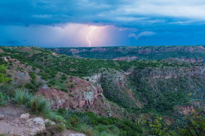 lightning over the landscape