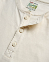 Closeup detail view of Men's Henley  LS - Whisper White