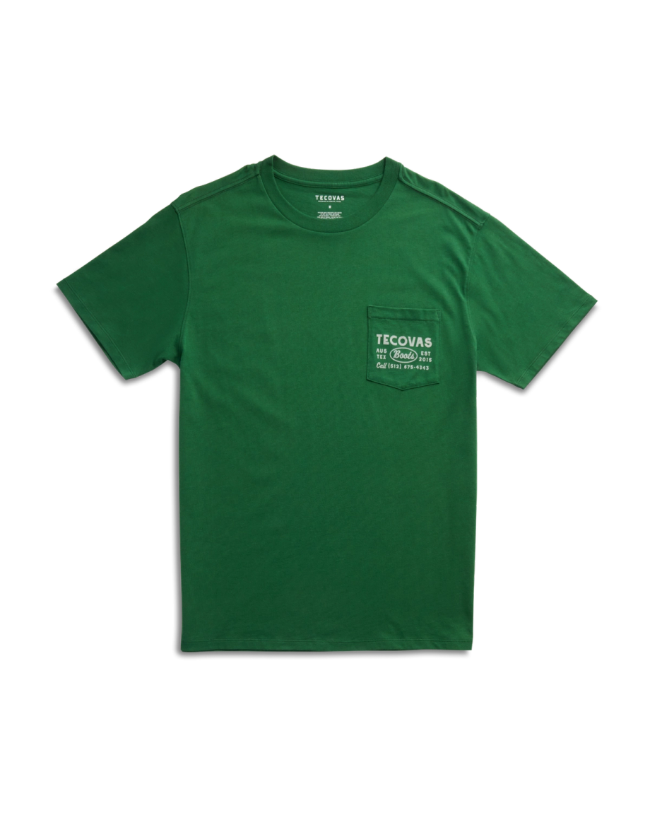 View of Men's Boots Advertisment Tee - Green