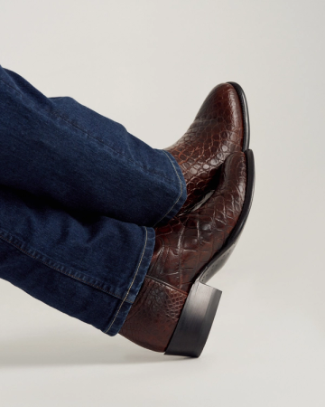 View of Birthday Boot X - Dark Pecan Alligator