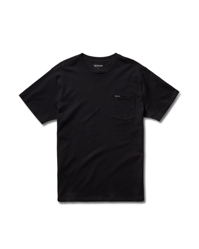 Closeup detail view of Standard Issue Pocket Tee - Black