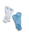 Front view of Yee Haw Hiker Sock - White / Blue on plain background