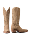 Pair view of The Annie Eyelet - Taupe Roughout on plain background