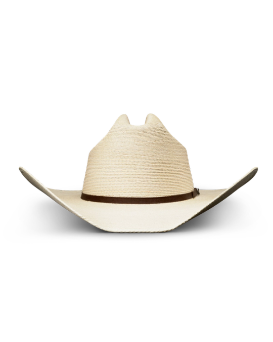 Front view of Cattleman Palm Cowboy Hat - Natural on plain background