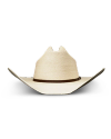 Front view of Cattleman Palm Cowboy Hat - Natural on plain background