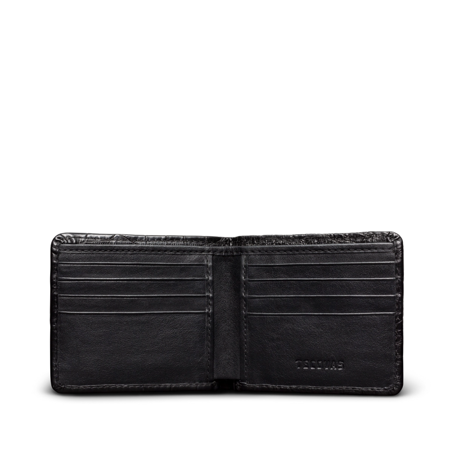 Front view of Alligator Billfold - Midnight on plain background