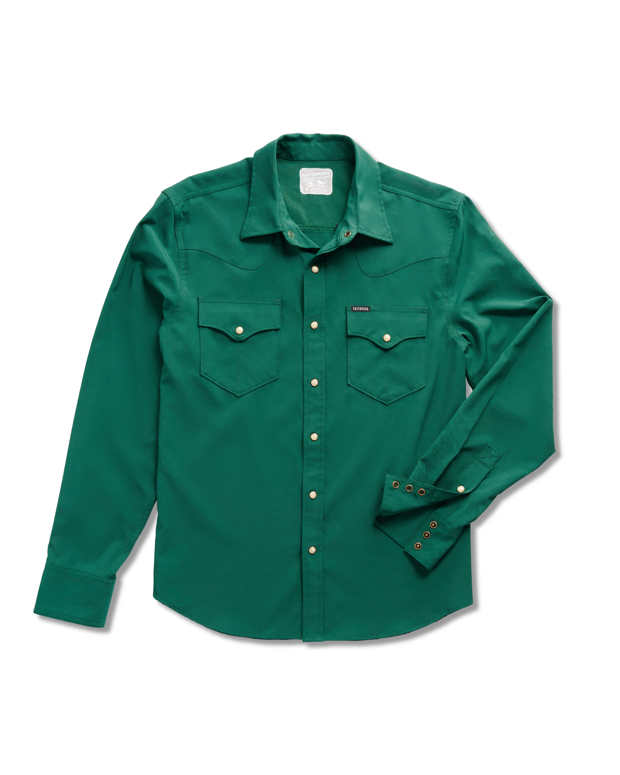 Tecovas Men's Performance Long Sleeve Western Pearl Snap  INTERNATIONAL SHIPPING
