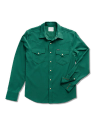 Closeup detail view of Men's Performance Western Pearl Snap LS - Hunter Green