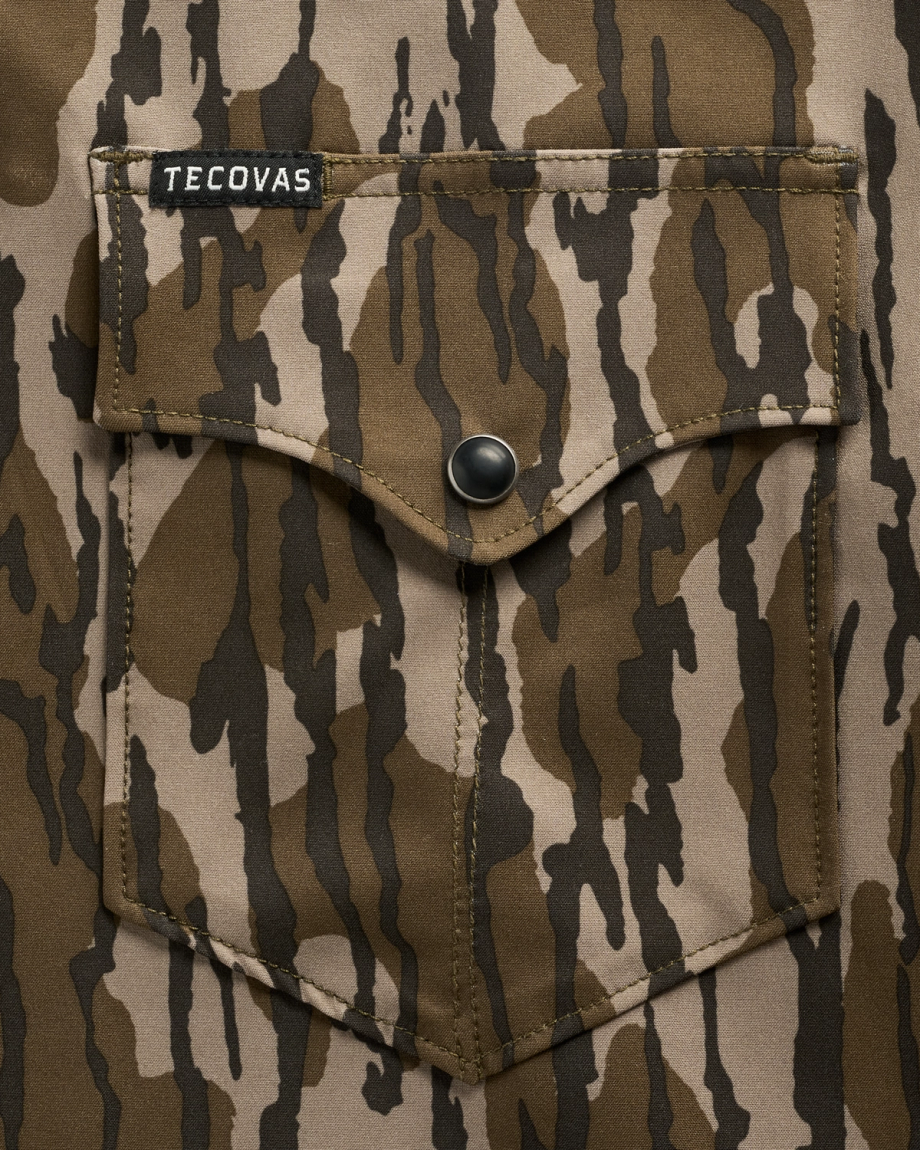 Closeup view of Men's Tecovas x Mossy Oak Performance Western - Original Bottomland