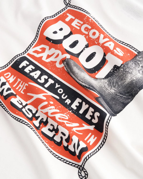 Closeup view of Men's Boot Expo T-Shirt - Bone