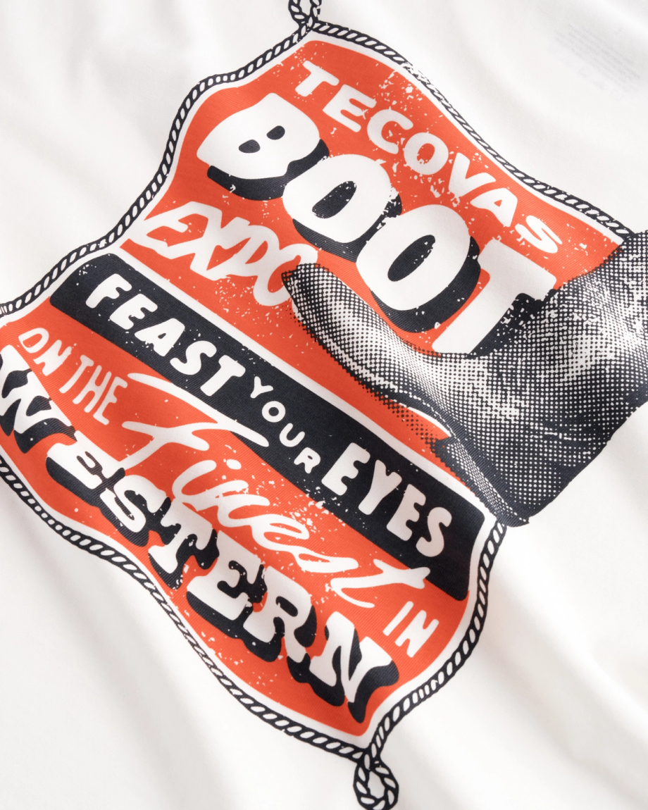 Closeup view of Men's Boot Expo T-Shirt - Bone