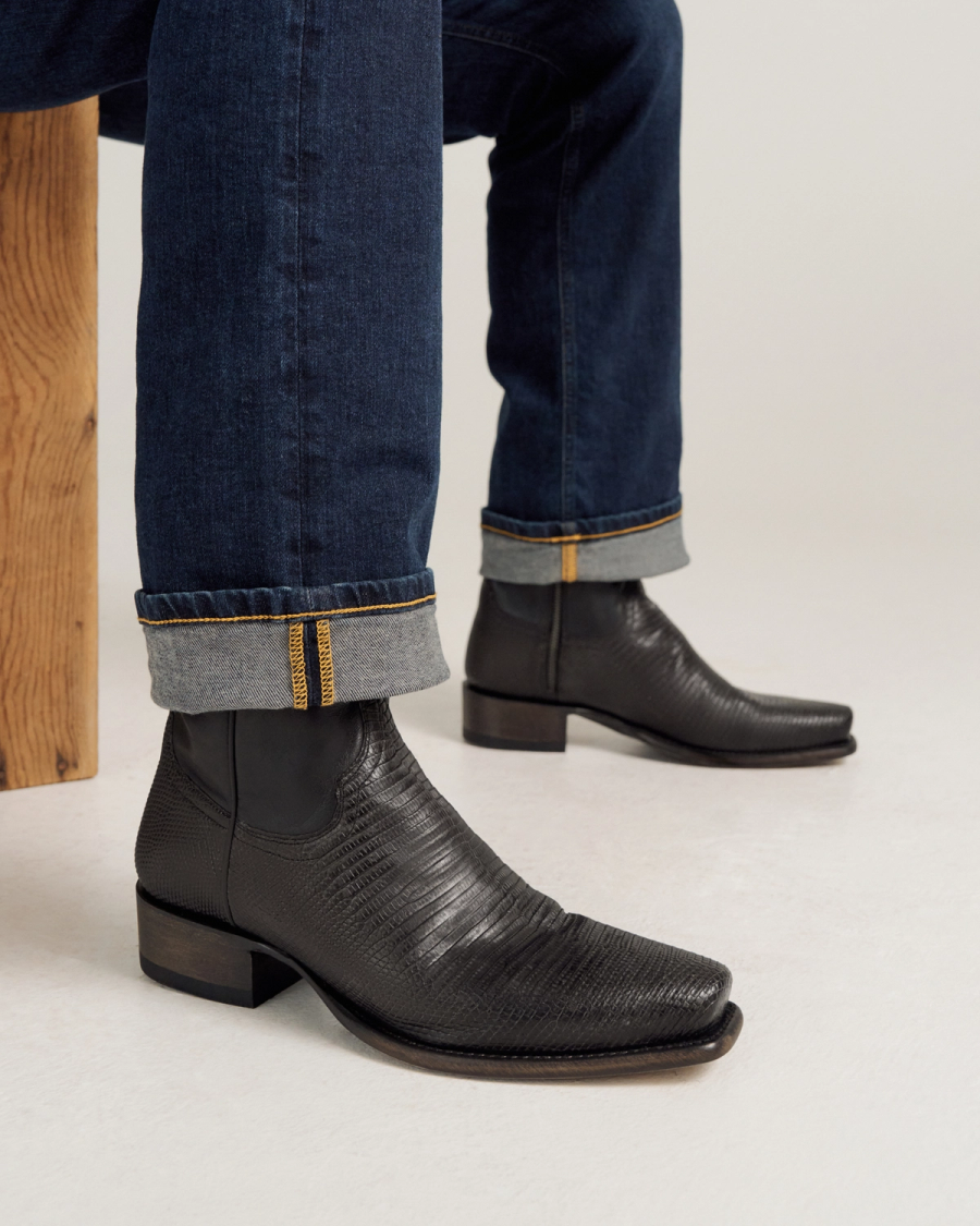 t*o様 John Hornbeck ヒシビーズ　ターコイズ　tufa cast The Jack in Midnight Relic Lizard - Men's Zip Boot | Tecovas