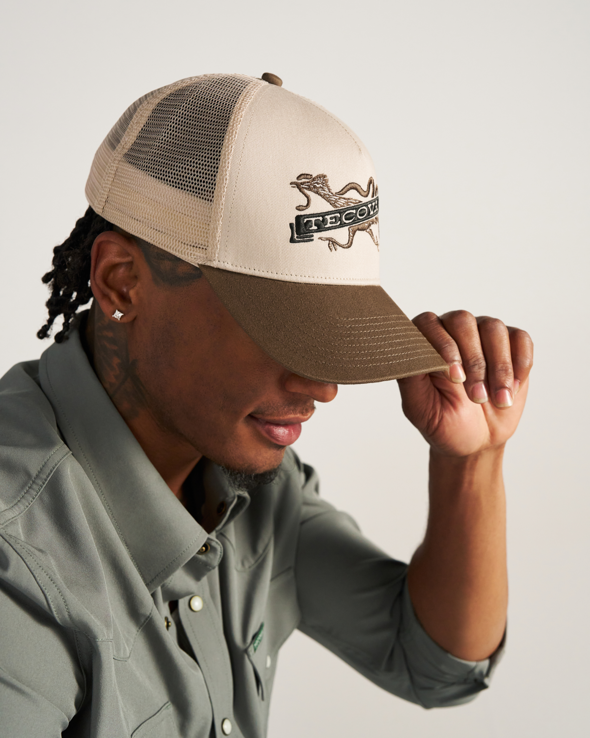View of Roadrunner Trucker - Cream/Tan