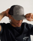 Lifestyle view of Quality Made Western Five-Panel Trucker Hat - Gray
