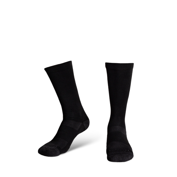 Pair view of Men's Mid-Calf Sock - Midnight on plain background