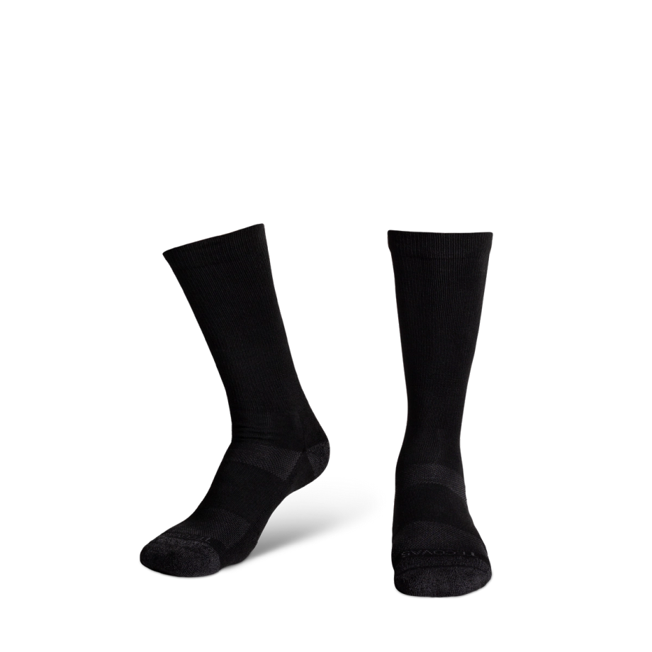 Pair view of Men's Mid-Calf Sock - Midnight on plain background