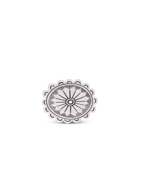 Front view of Concho Buckle - Antique Silver on plain background