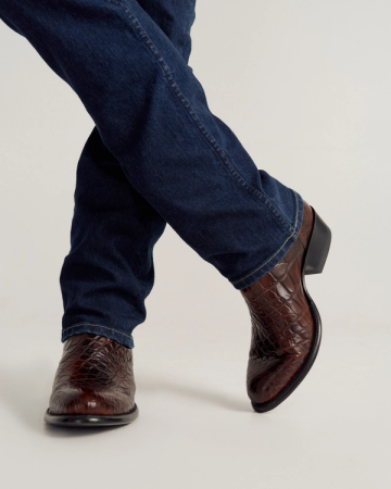 View of Birthday Boot X - Dark Pecan Alligator