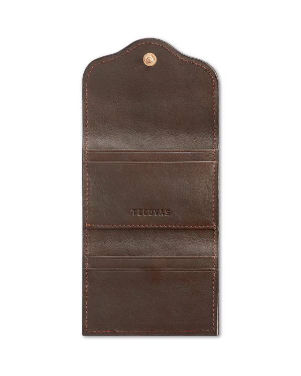 Inside view of Ostrich Card Case - Dark Forest on plain background