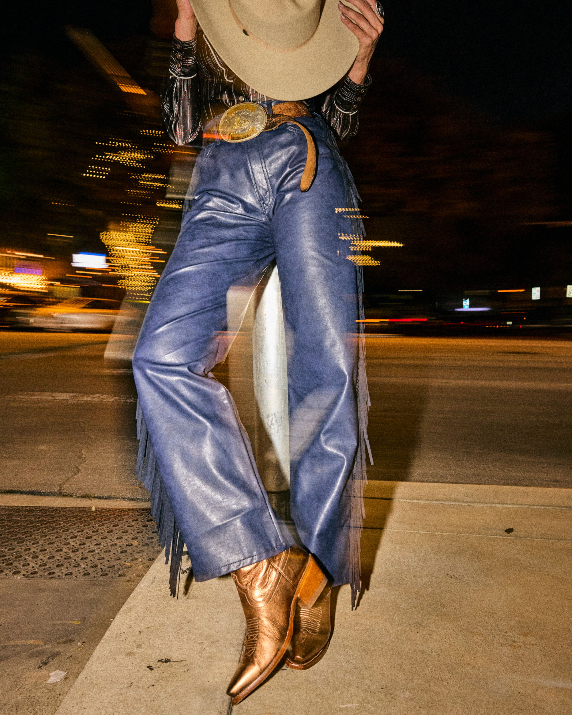 View of The Annie - Copper Cowhide