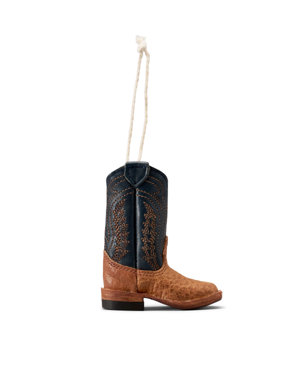 Profile view of Doc Boot Ornament - Tan on plain background