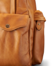 Closeup view of Men's Leather Backpack - Caramel