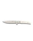 Front view of Bone Ranch Knife - White on plain background
