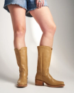 View of The Charlie Wide Calf - Camel Cowhide