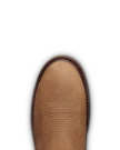Toe view of The LH WP Round Comp Toe Work Boot - Tan / Cafe Cowhide on plain background