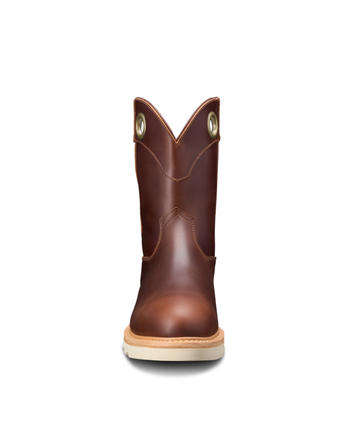 Toe view of LongHaul Waterproof Roper Composite Toe Work Boot - Maple on plain background