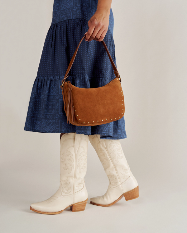 View of Slouchy Shoulder Bag - Saddle
