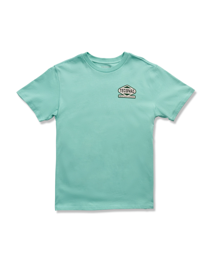 Front view of Men's Neon Sign Tee - Turquoise on plain background