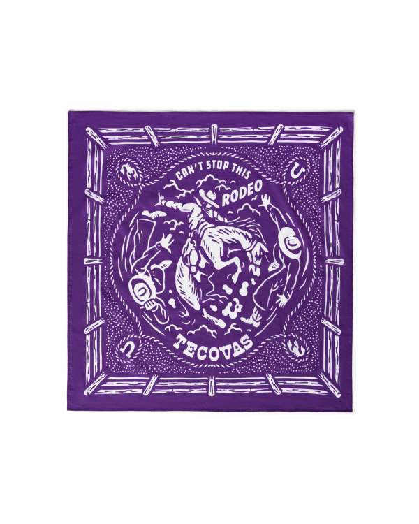 Front view of Gameday Bandana - Purple on plain background
