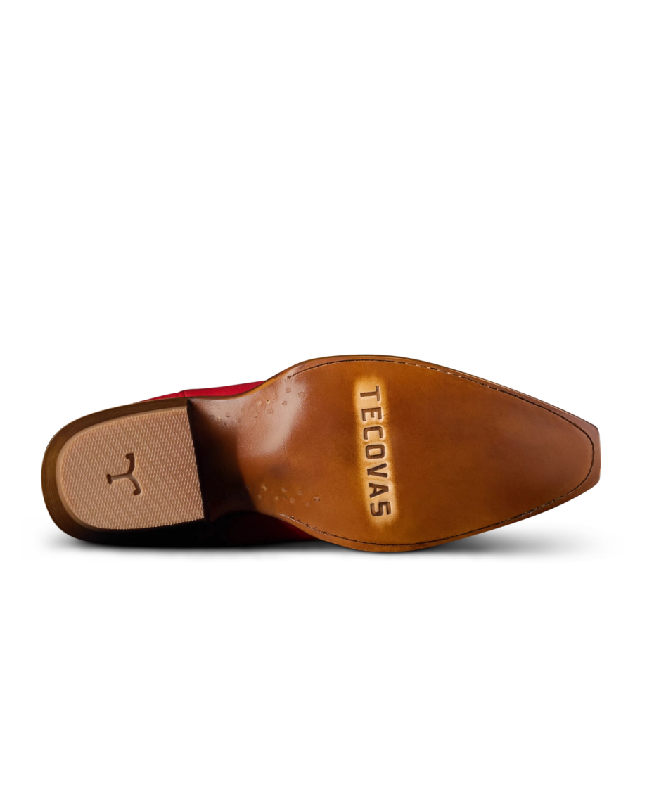 Sole view of The Annie Eagle - Barn Red Cowhide on plain background